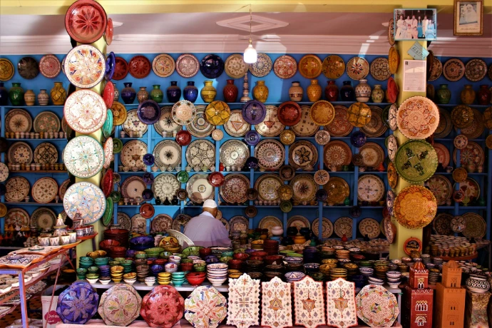 a room filled with lots of different types of plates